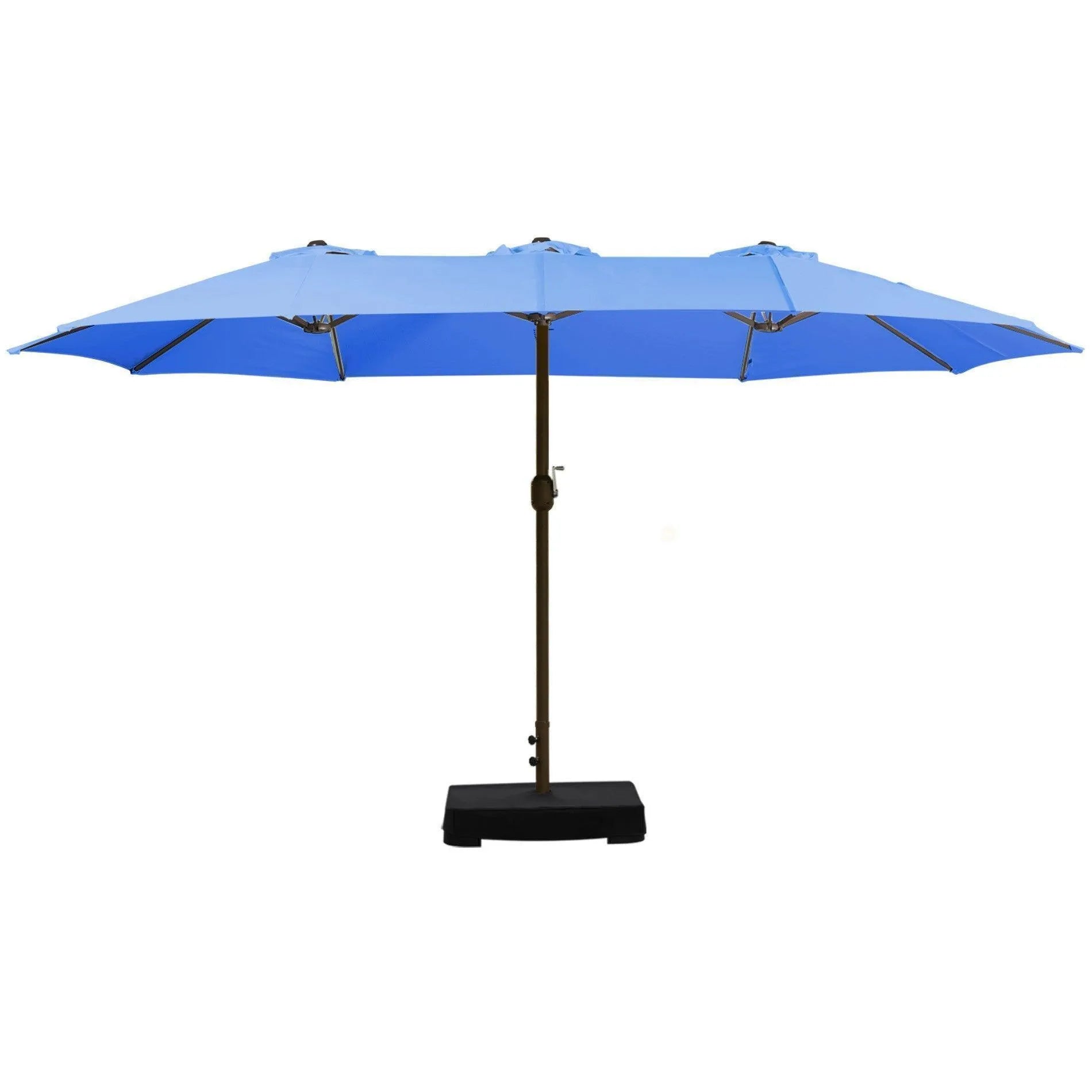 15 ft. Double Sided Patio Market Umbrella with Base Stand - Aoodor
